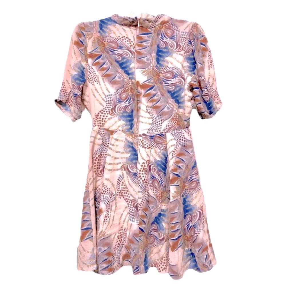 Free People Abstract Floral Print Keyhole Plunge Mini Dress - Picture 6 of 10